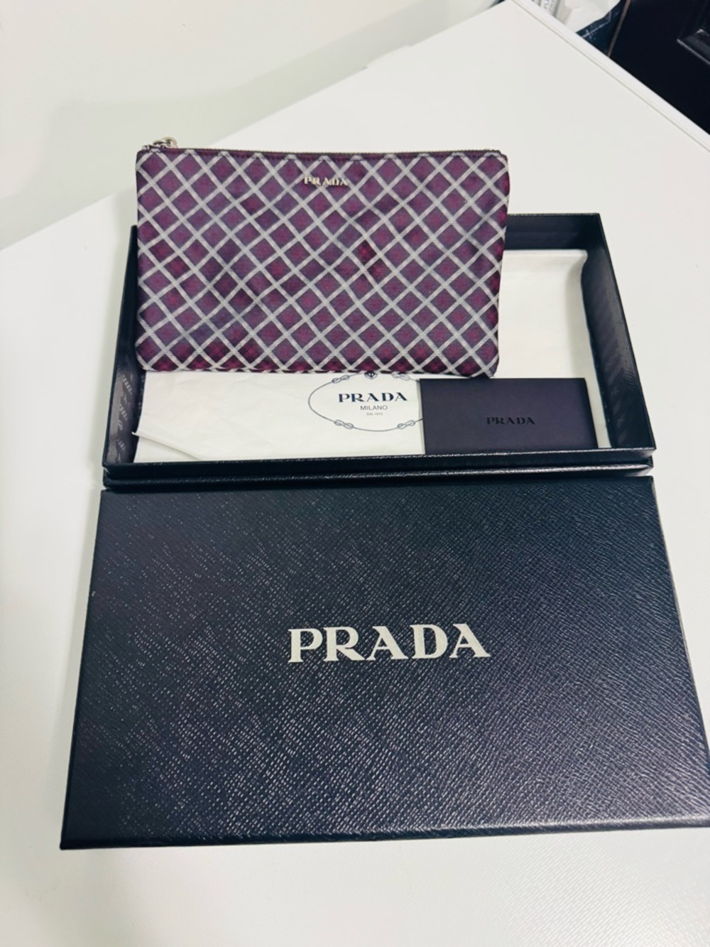 Prada Azalea Jacquard in Purple and White(Authentic)